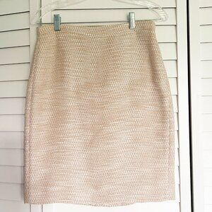 NWT J CREW SKIRT Metallic Beige Pencil Skirt Work Career Lined Size 4 New w Tags